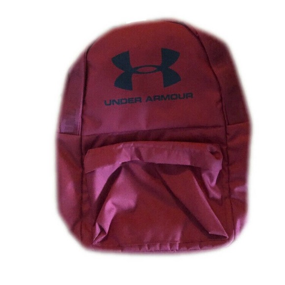 Under Armour Mens Burgundy Lightweight Zip Polyester Travel Backpack Bag NWT - Picture 3 of 4